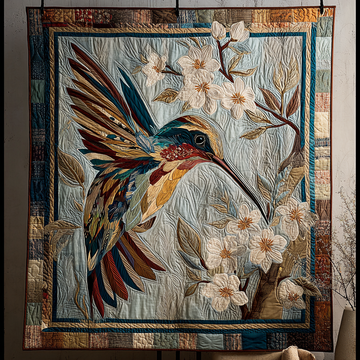 Hummingbird Melody Quilted Blanket Cool Throw Blanket Christian Gifts For Dad - Marykun