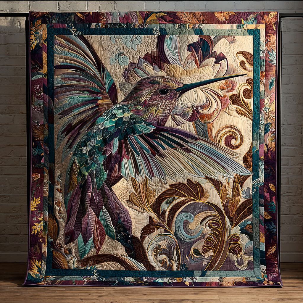 Hummingbird Wings Quilted Blanket Christmas Bedroom Decor Skull Gifts For Her - Marykun