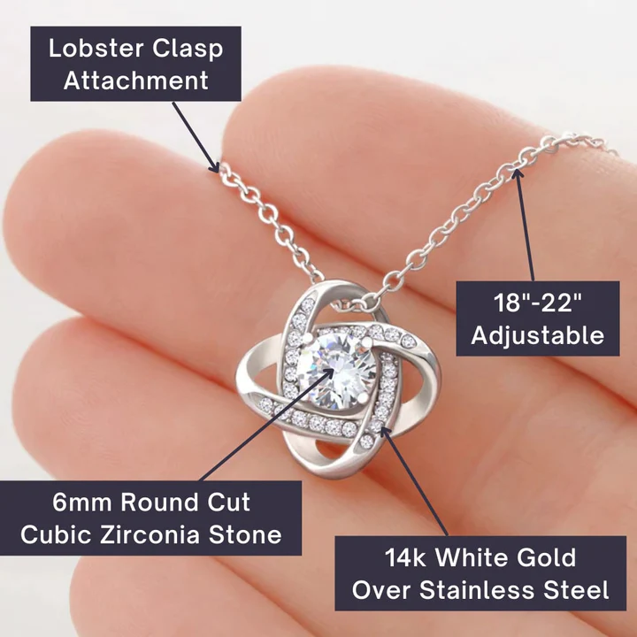 Mother & Daughter Love Knot Necklace, Gift For Daughter From Mom, Daughter Mother Necklace