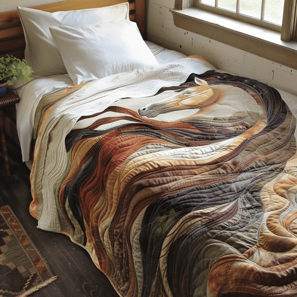 Inspiring Horse Design Quilted Blanket Xmas Holiday Gifts For New Horse Owners - Marykun