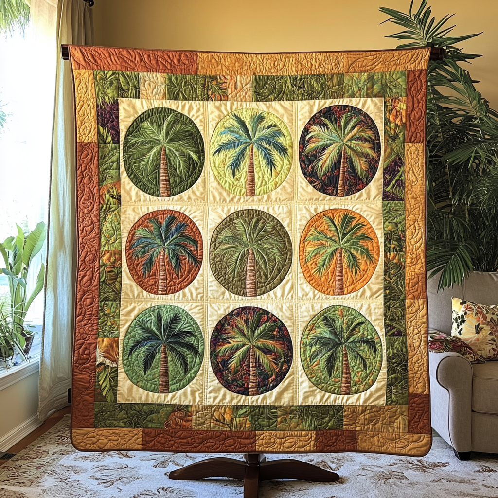 Island Dream Quilted Blanket Cool Throw Blanket Beach Themed Gift Ideas - Marykun