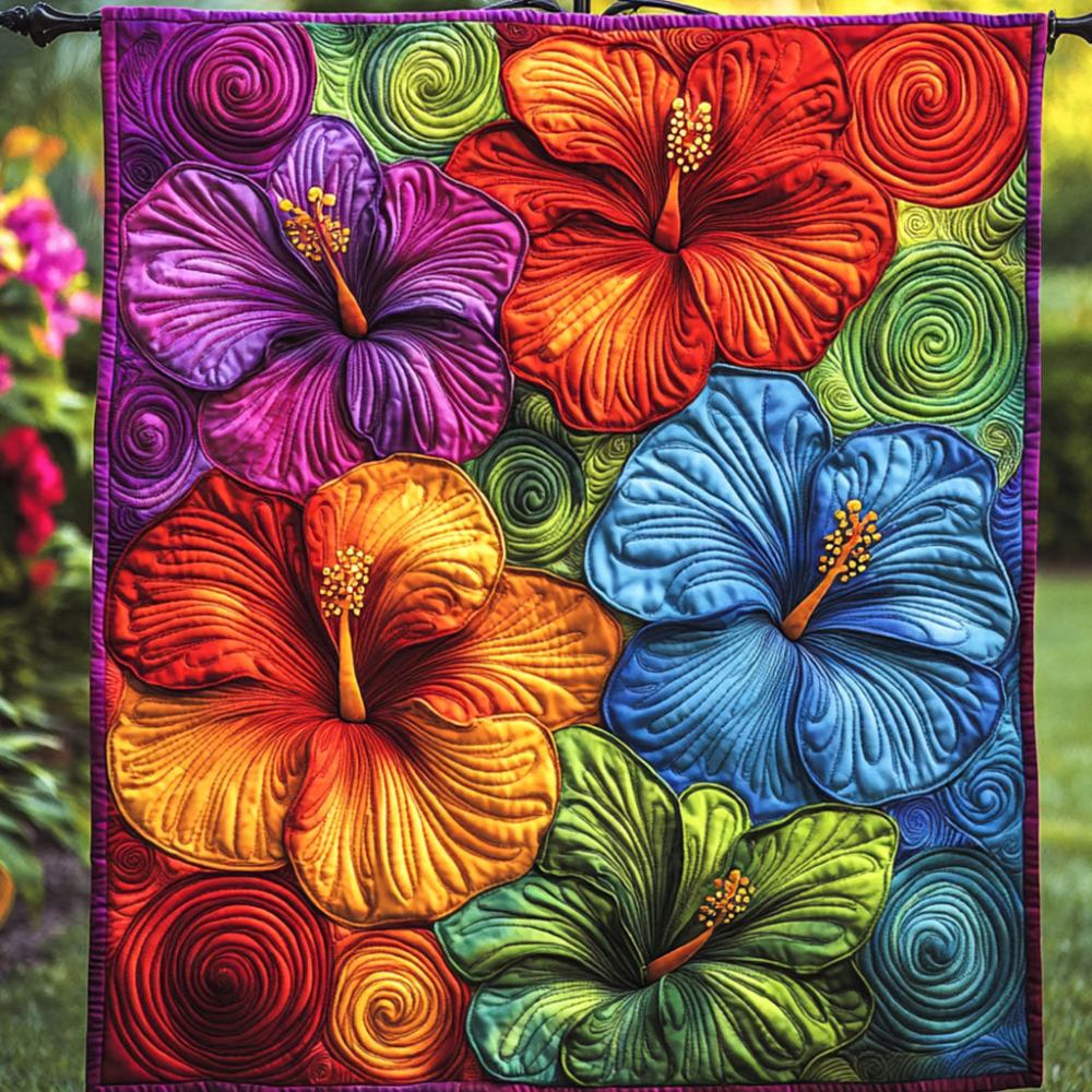 Island Petal Dance Quilted Blanket Cute Bedroom Decor Best Gifts For Flower Lovers - Marykun