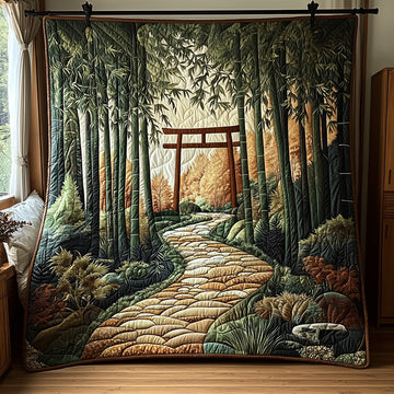 Japanese Bamboo Charm Quilted Blanket Bed Room Decor Gifts For Church Members - Marykun