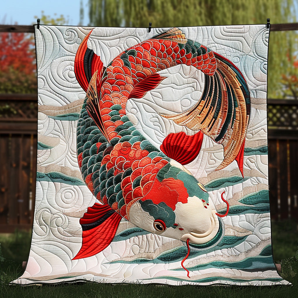 Japanese Koi Prototype Quilted Blanket Best Throw Blanket Family Ideas For Christmas Gifts - Marykun