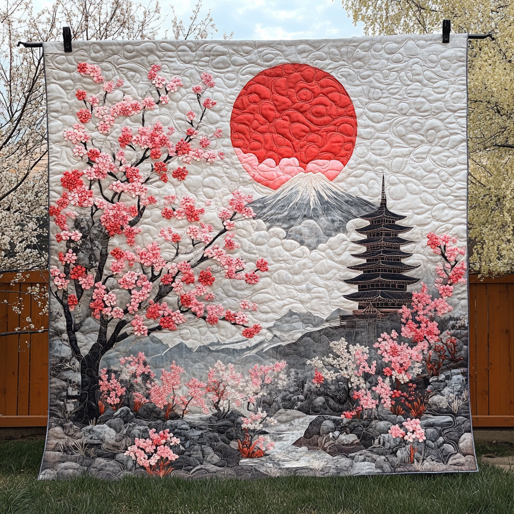 Japanese Pagoda Charm Quilted Blanket Best Couch Throw Blanket Family To Family Christmas Gift Ideas - Marykun