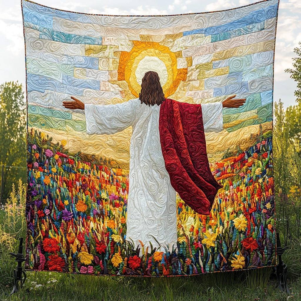Jesus Blessing All Quilted Blanket Christmas Bedroom Decor Unusual Christian Gifts - Marykun