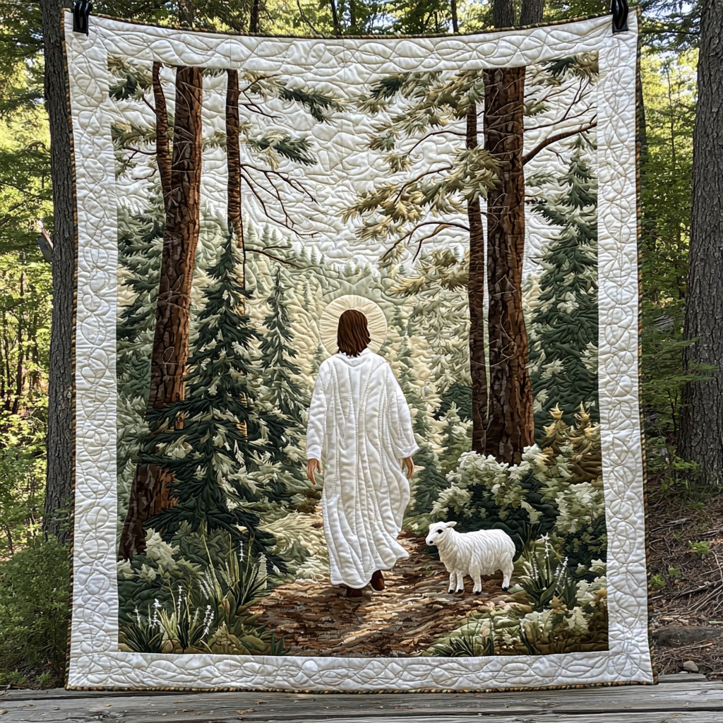Jesus Tending Flock Quilted Blanket Xmas Holiday Birthday Presents For Hummingbird Lovers - Marykun