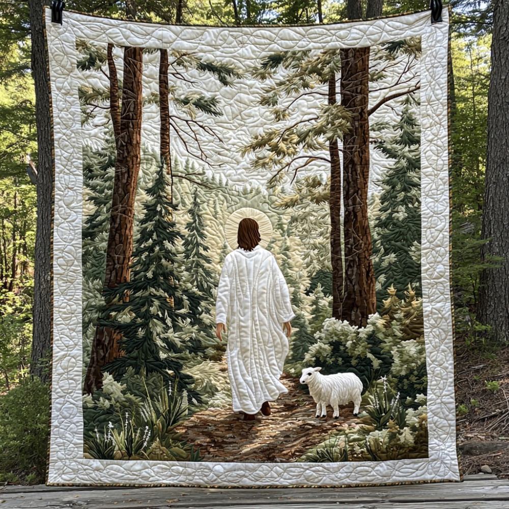 Jesus Tending Flock Quilted Blanket Xmas Holiday Birthday Presents For Hummingbird Lovers - Marykun