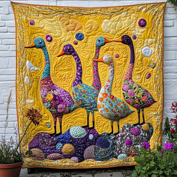 Joyful Duck Moments Quilted Blanket Cool Throw Blanket Christmas Ideas For Family - Marykun