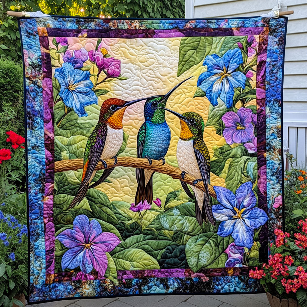 Joyful Nectar Quilted Blanket Sofa Couch Throw Blanket Best Hummingbird Related Gifts - Marykun