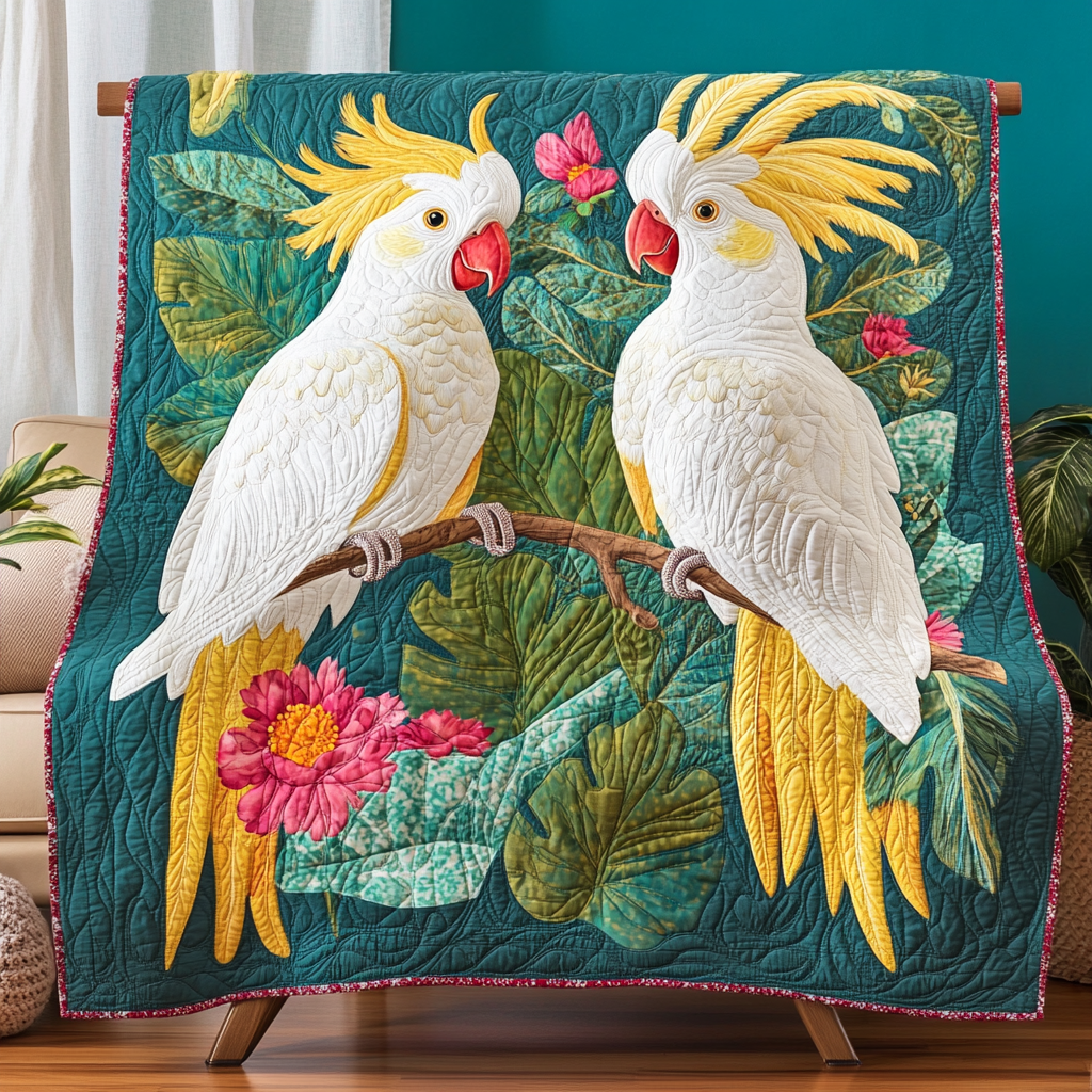Jungle Majesty Quilted Blanket Bed Room Decor Gift For Parrot Lover - Marykun
