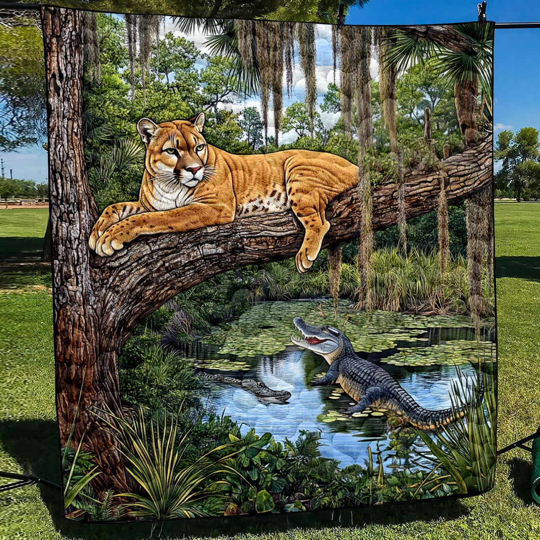 Jungle Rest Quilted Blanket Holiday Throw Blanket Presents For Wildlife Lovers - Marykun
