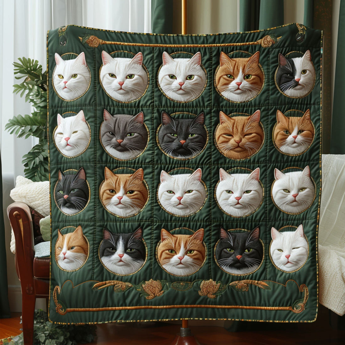 Kitty Bliss Quilted Blanket Xmas Holiday Gifts For Black Cat Owners - Marykun