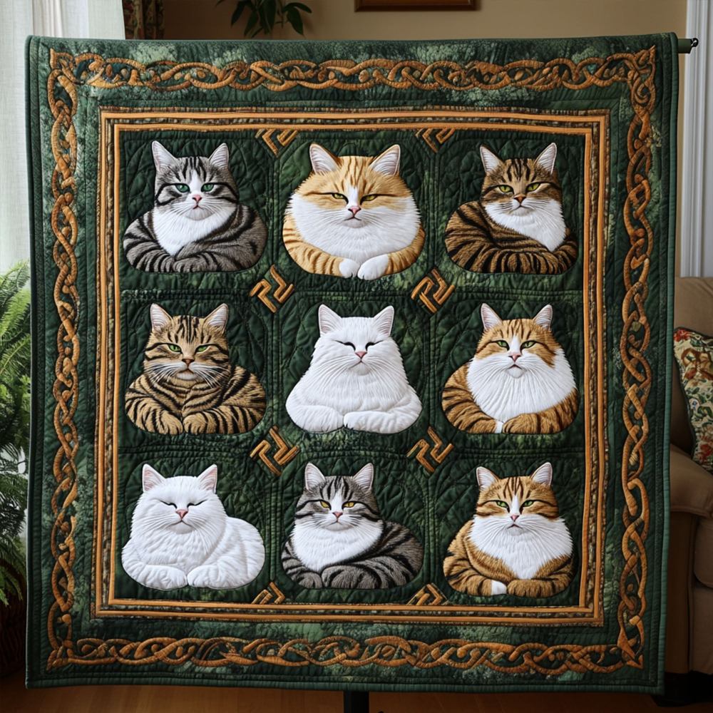 Kitty Kingdom Quilted Blanket Cute Bedroom Ideas Black Cat Merchandise Gifts - Marykun