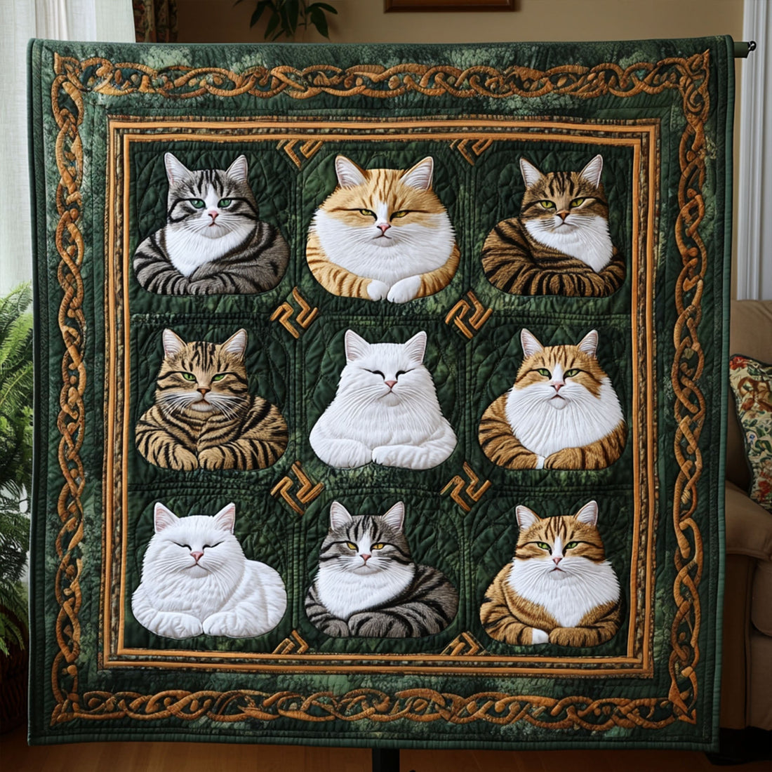 Kitty Kingdom Quilted Blanket Cute Bedroom Ideas Black Cat Merchandise Gifts - Marykun
