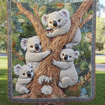 Koala Family Quilted Blanket Cute Bedroom Decor Koala Gifts For Her - Marykun