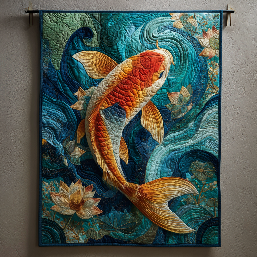 Koi Dream Quilted Blanket Best Couch Throw Blanket Owl Gifts For Him Her - Marykun