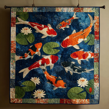 Koi Flow Quilted Blanket Cozy Home Bedding Gifts For Octopus Lovers - Marykun