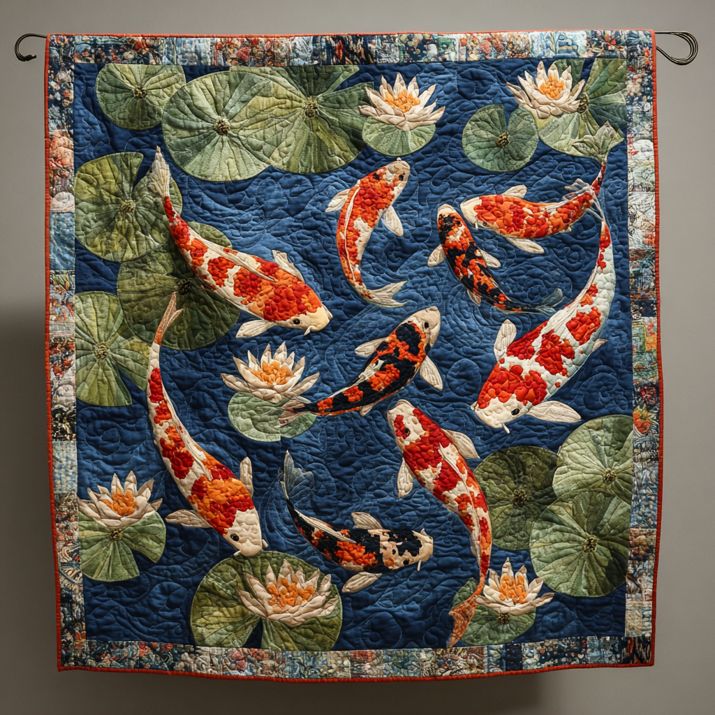 Koi Reflection Quilted Blanket Cute Bedroom Ideas Octopus Novelty Gifts - Marykun