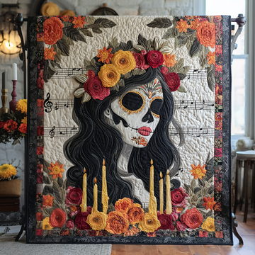 La Reina de los Muertos Quilted Blanket Sofa Couch Throw Blanket Gifts For People Who Like Skulls - Marykun