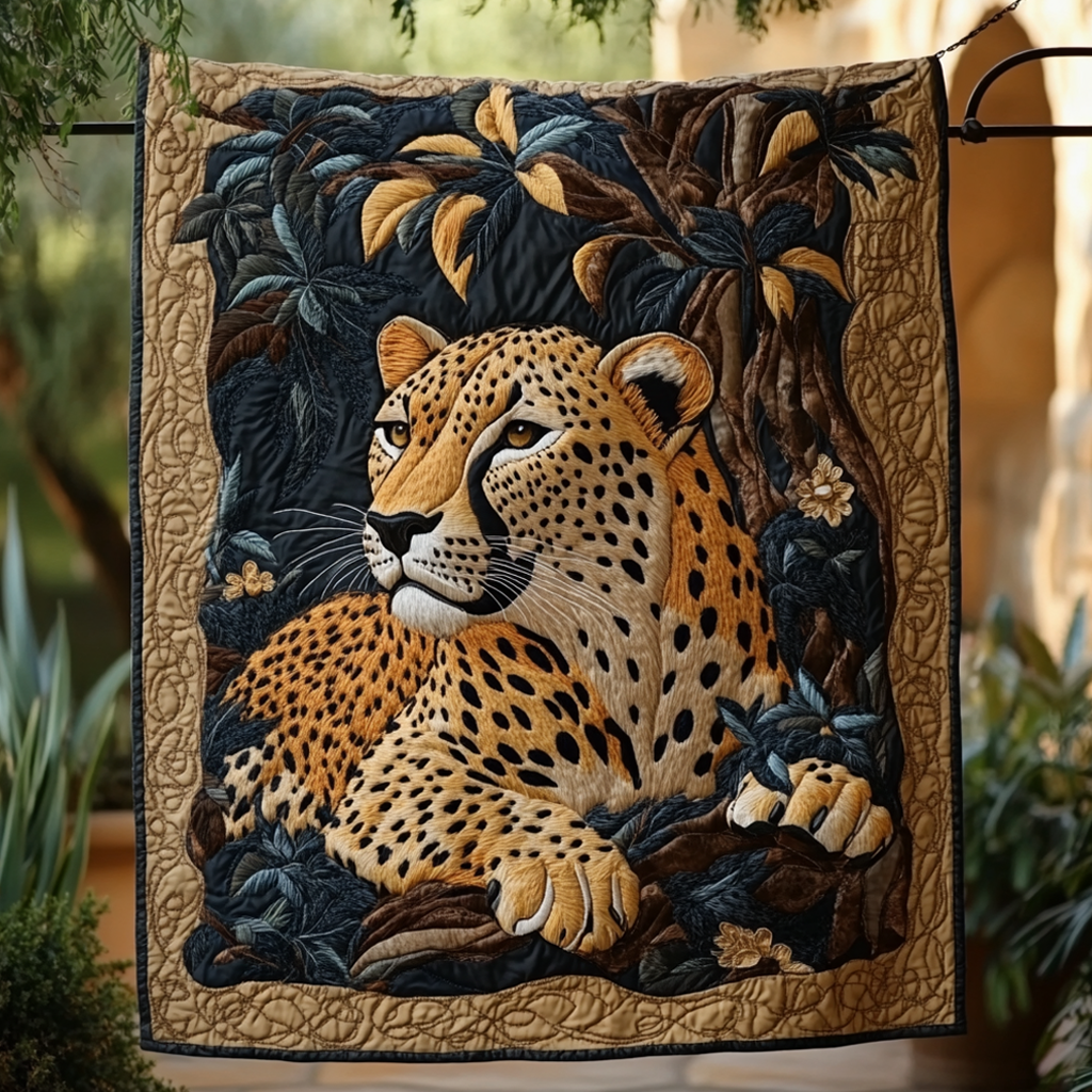 Leopard Charm Quilted Blanket Best Throw Blanket Leopard Print Presents - Marykun