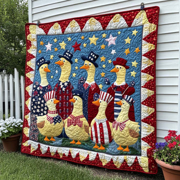 Liberty Duck March Quilted Blanket Christmas Holiday Gifts For A Patriotic Person - Marykun