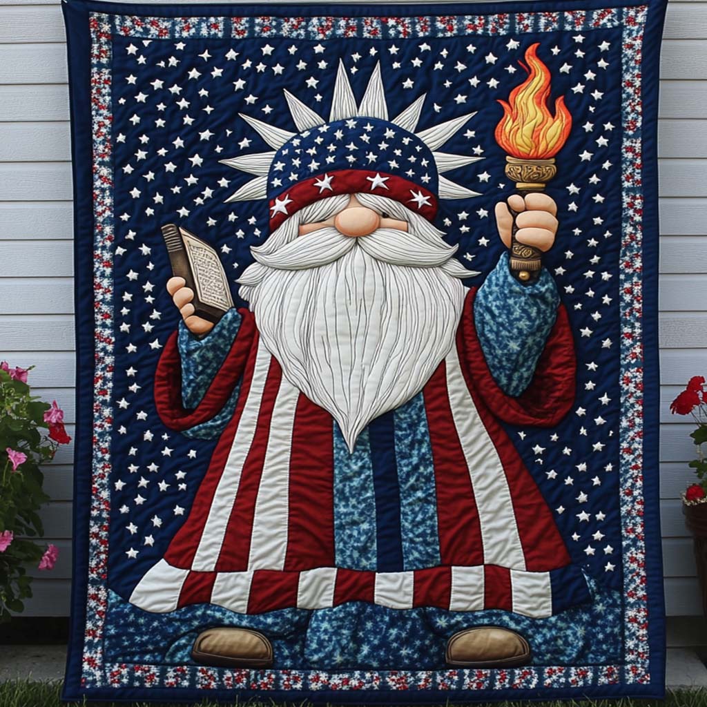Liberty Gnome Quilted Blanket Christmas Bedroom Decor Christmas Gifts For Deer Hunters - Marykun