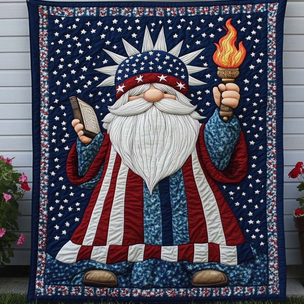Liberty Gnome Quilted Blanket Christmas Bedroom Decor Christmas Gifts For Deer Hunters - Marykun