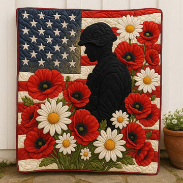 Liberty in Bloom Quilted Blanket Nice Throw Blanket Gifts For A Patriotic Person - Marykun