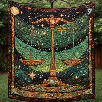 Libra Night Balance Quilted Blanket Best Throw Blanket Birthday Gifts For Libra Woman - Marykun