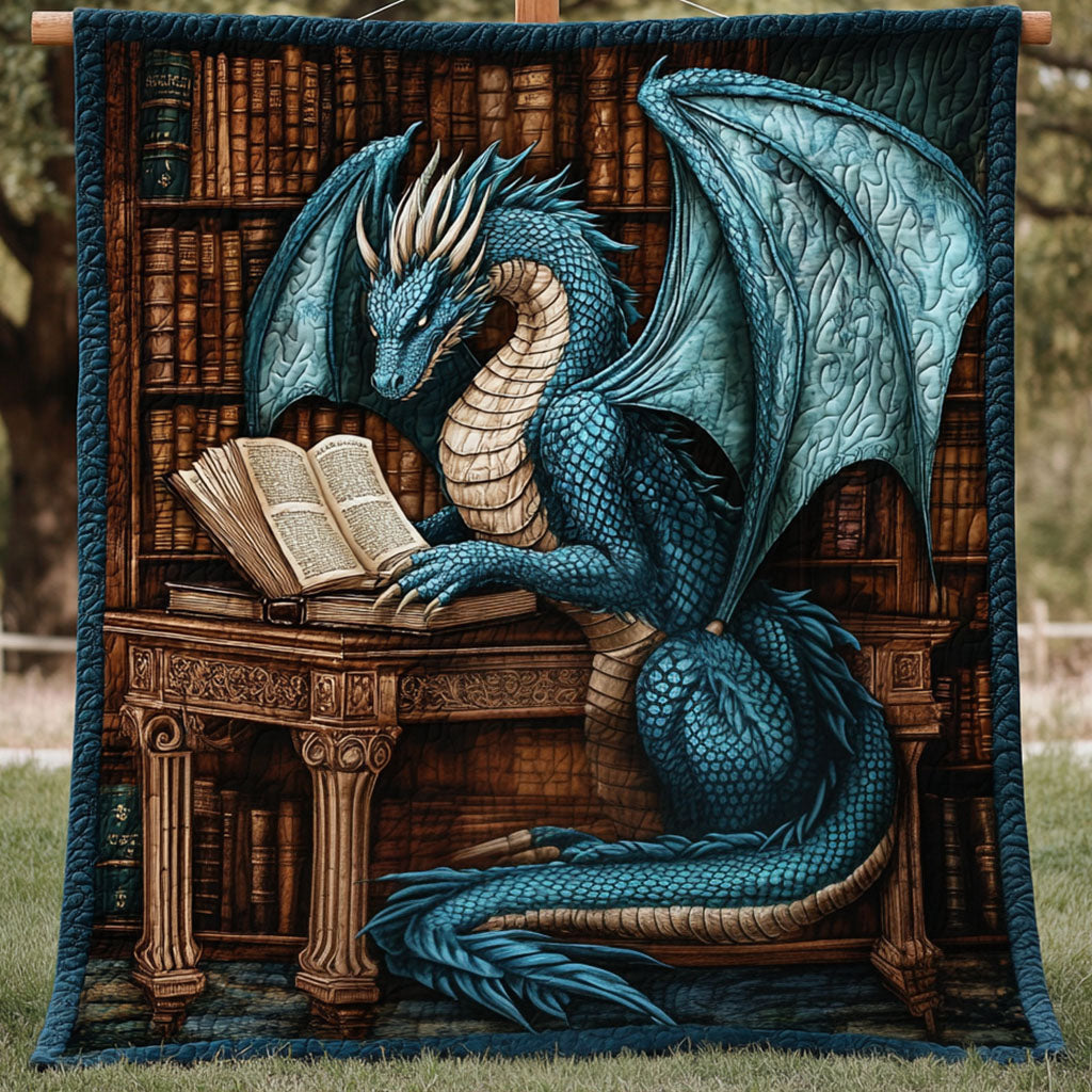 Library of Legends Quilted Blanket Best Couch Throw Blanket Best Gifts For Dragon Lovers - Marykun