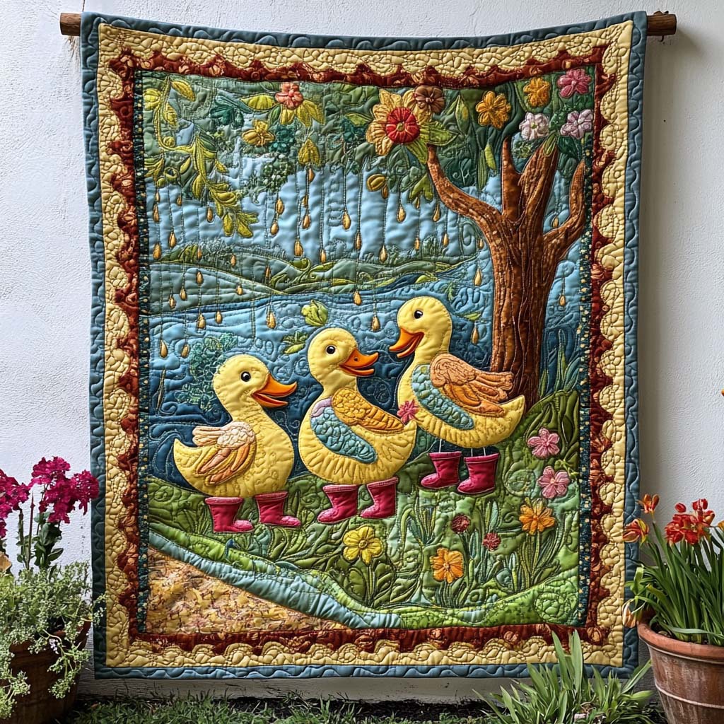 Lovely Duck Meadow Quilted Blanket Christmas Room Decor Family Xmas Present Ideas - Marykun