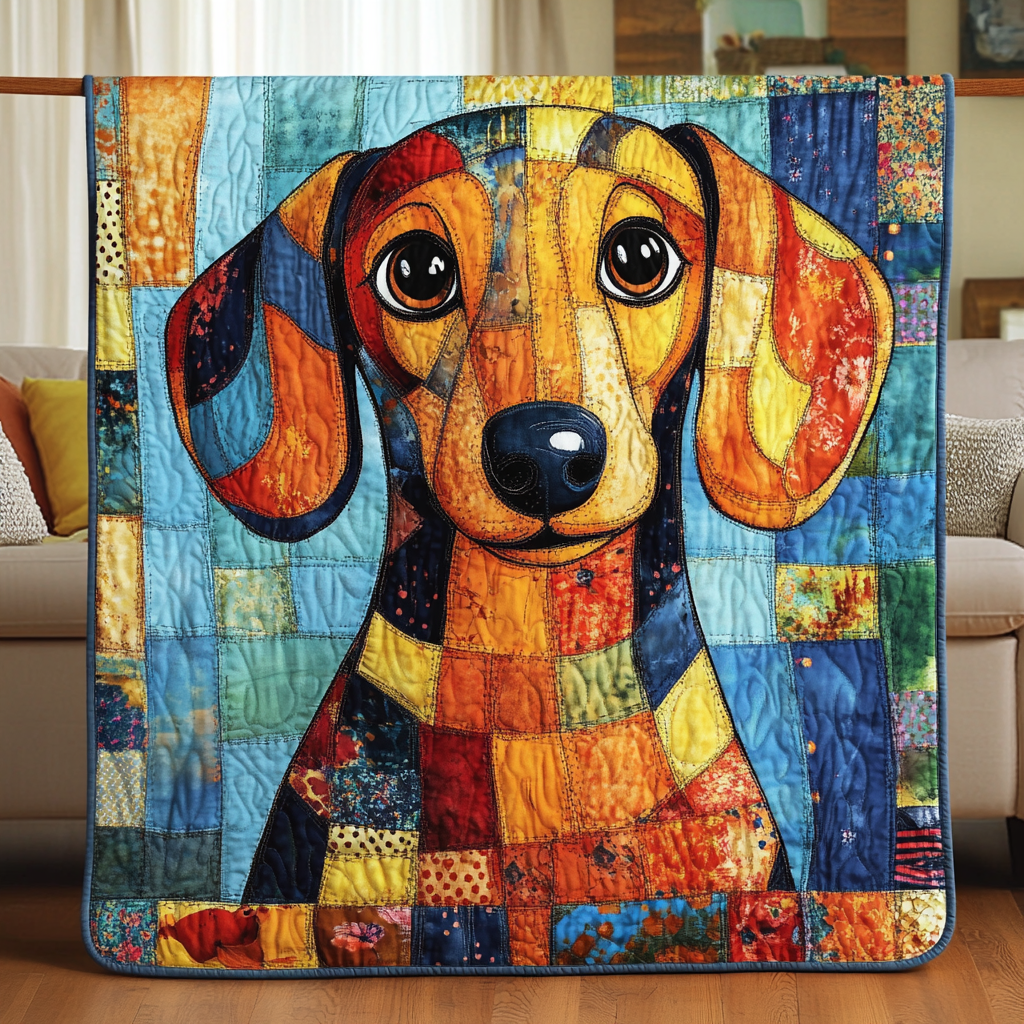 Loyal Friend Quilted Blanket Nice Throw Blanket Presents For Dachshund Lovers - Marykun