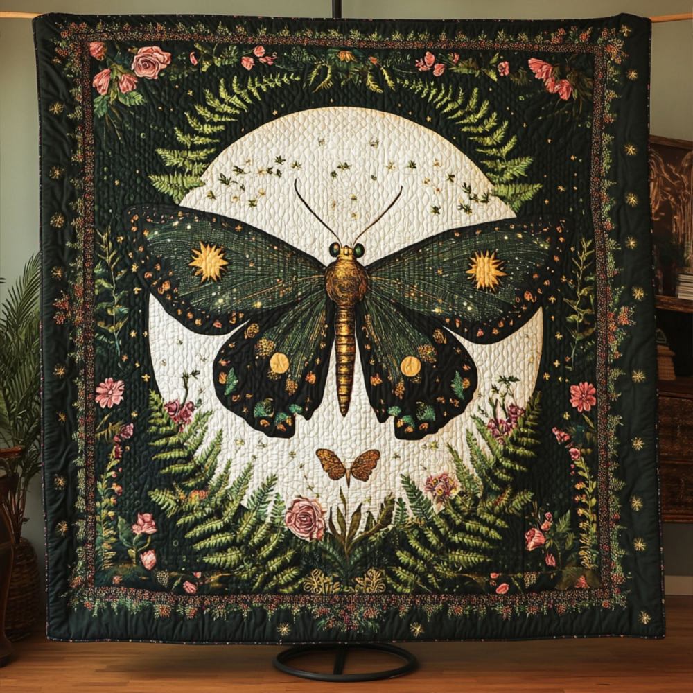 Lunar Dance Quilted Blanket Holiday Throw Blanket Butterfly Gift Ideas For Her - Marykun