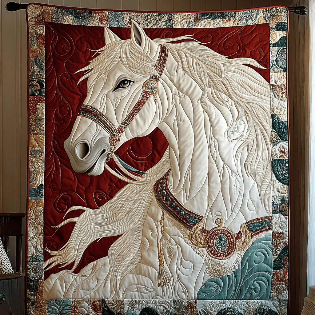 Majestic Horse Quilted Blanket Best Couch Throw Blanket Cool Gifts For Lion Lovers - Marykun