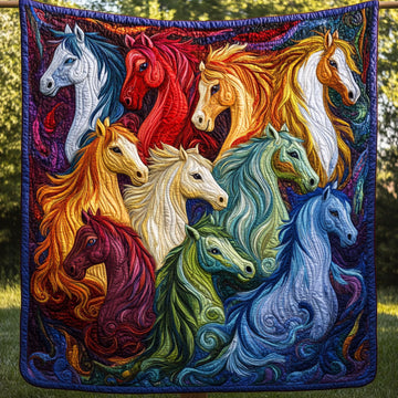 Majestic Horses Quilted Blanket Bed Christmas Decor Practical Gifts For Horse Owners - Marykun