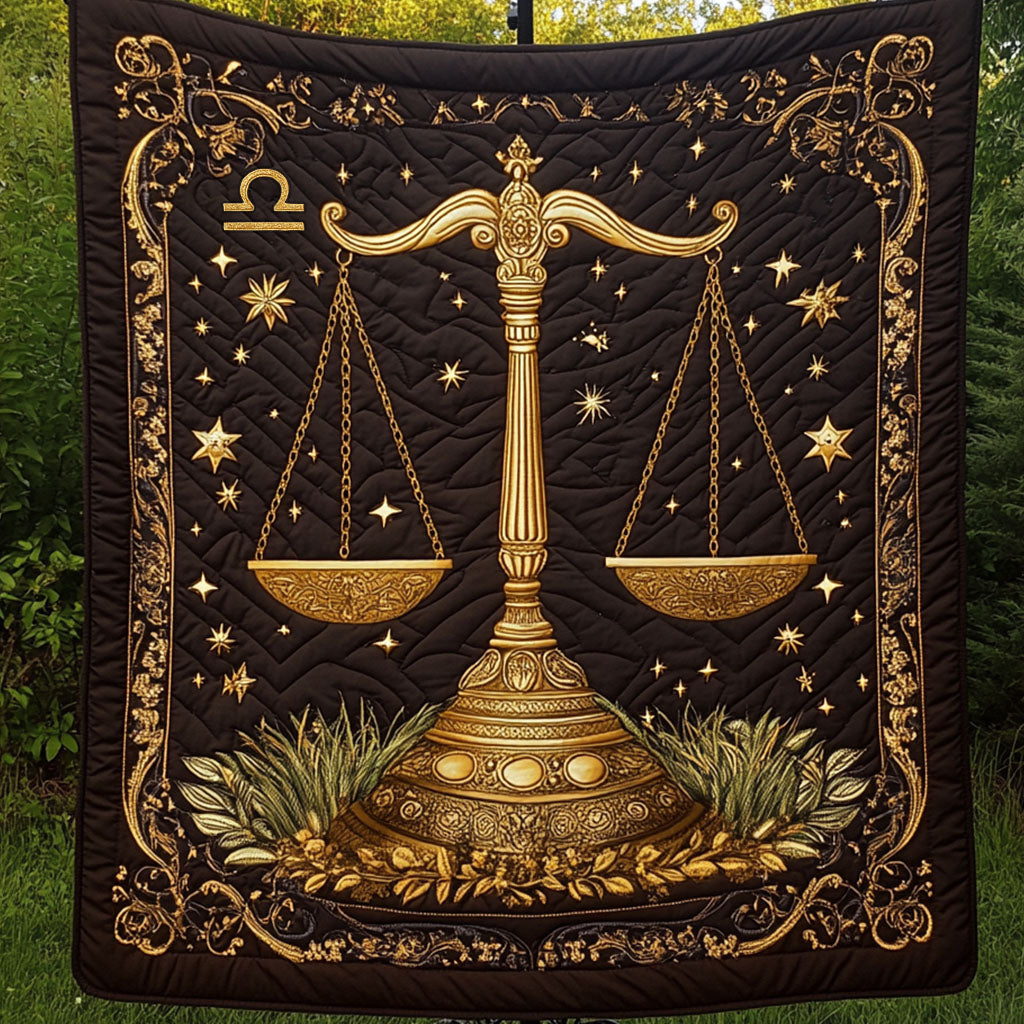 Majestic Libra Balance Quilted Blanket Best Couch Throw Blanket Libra Gifts For Her - Marykun
