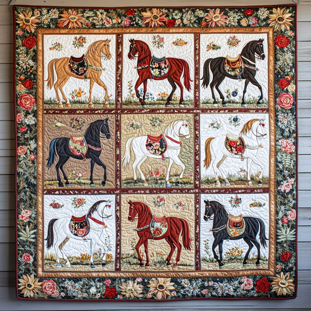 Majestic Mare Quilted Blanket Christmas Bedroom Decor Gift Ideas For A Horse Loving Woman - Marykun