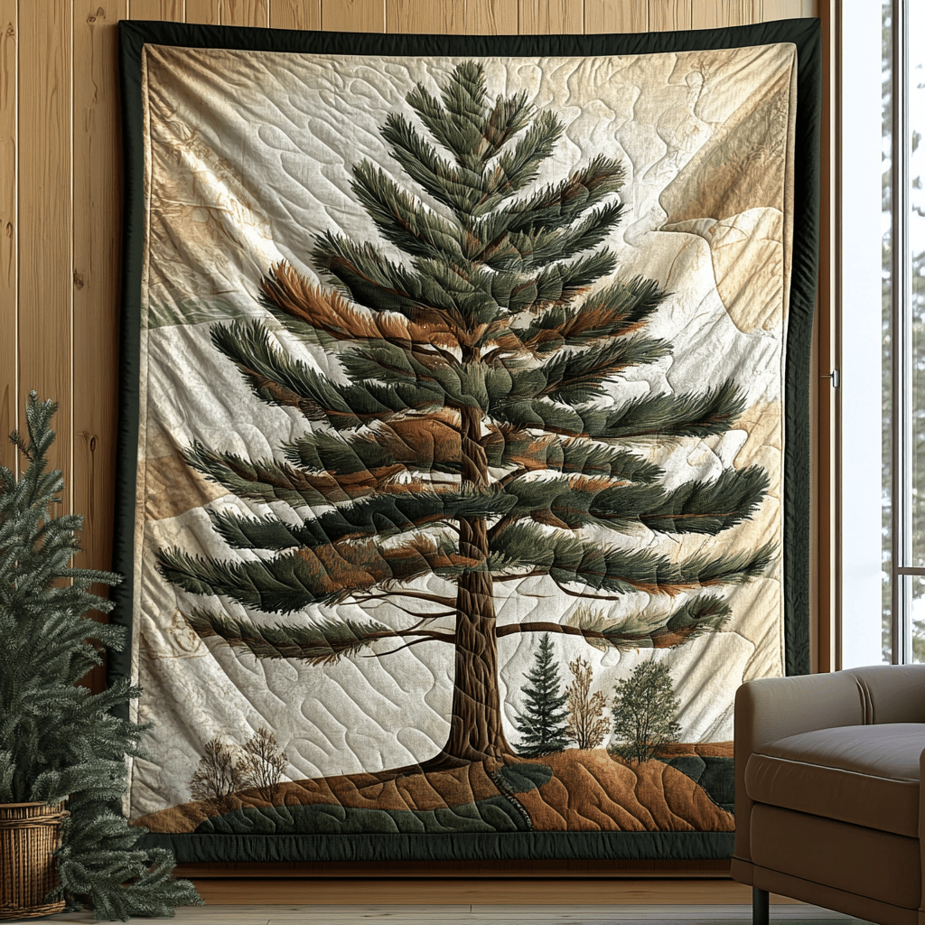 Majestic Pines Quilted Blanket Cute Bedroom Decor Presents For Nature Lovers - Marykun