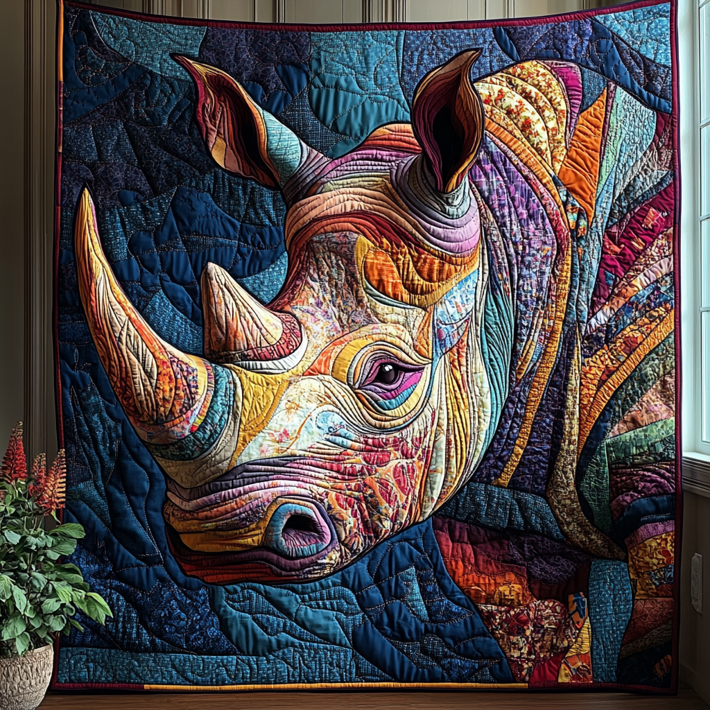 Majestic Rhino Quilted Blanket Sofa Couch Throw Blanket Gifts For Rhino Lovers - Marykun