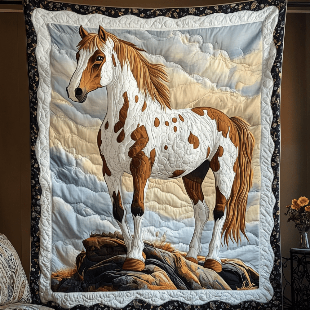 Majestic Roamer Quilted Blanket Christmas Holiday Horse Related Gift Ideas - Marykun