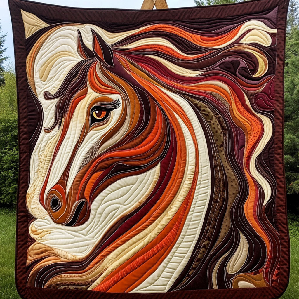 Majestic Stallion Quilted Blanket Christmas Room Decor Wedding Gift For Horse Lovers - Marykun
