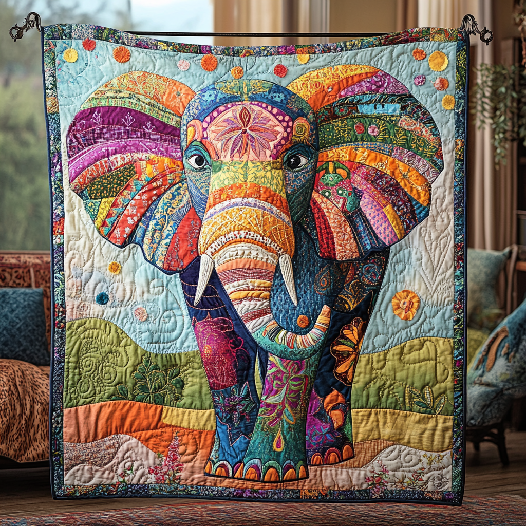 Majestic Tusk Quilted Blanket Bed Christmas Decor Gift For Elephant Lovers - Marykun