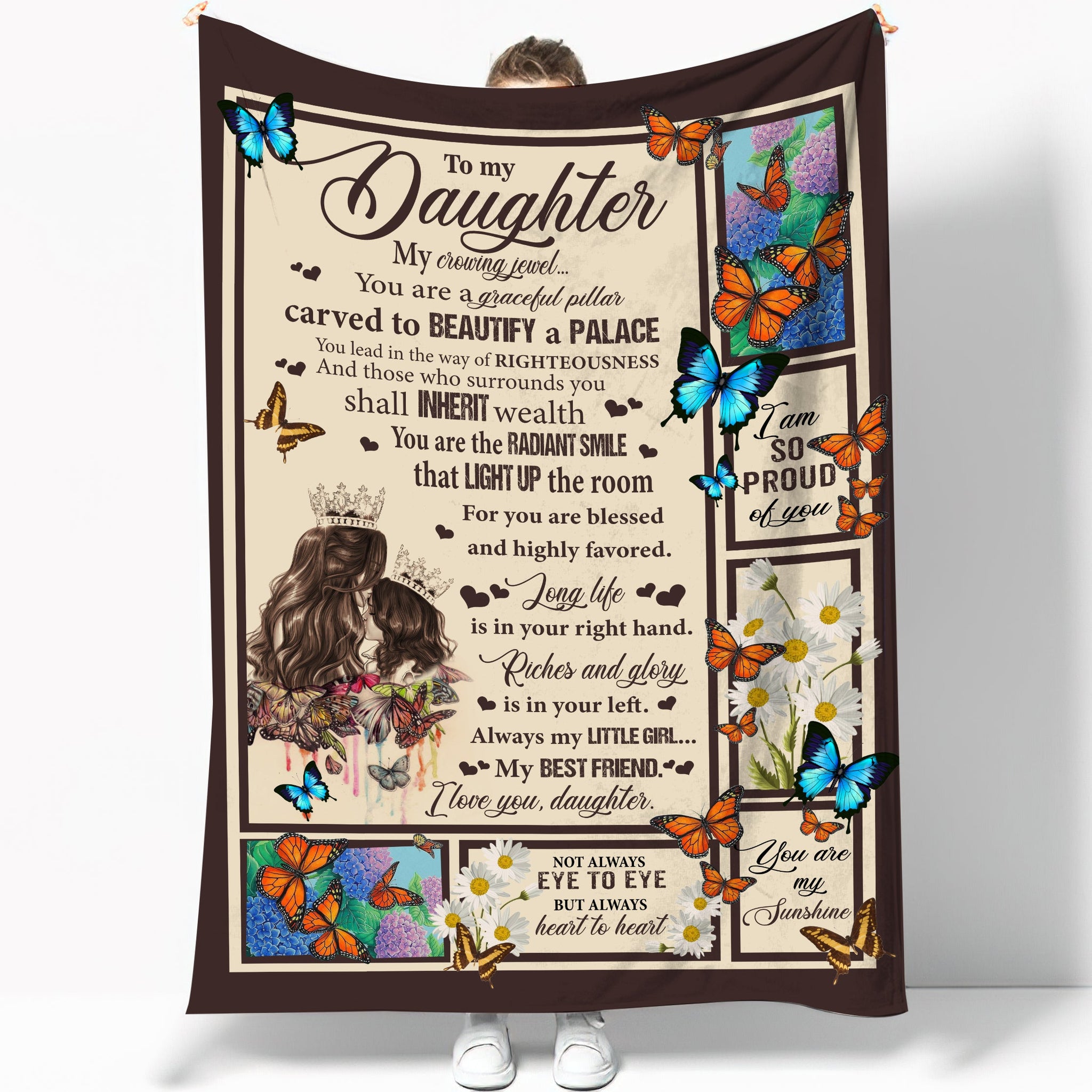 Christmas Birthday Gift Blanket Quilt to Daughter - You are a graceful pillar carved to beautify a palace