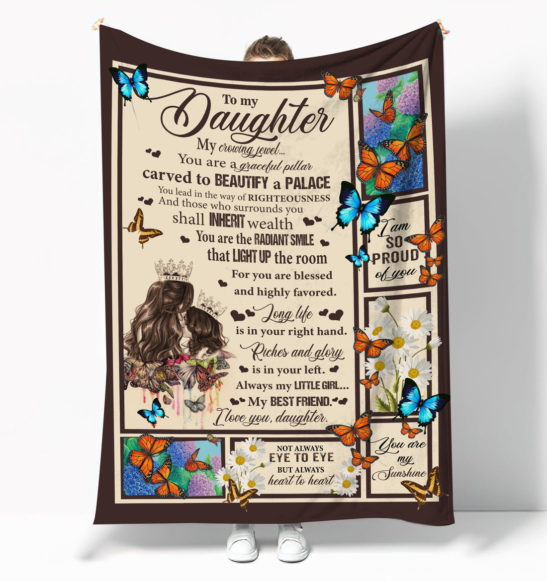 Christmas Birthday Gift Blanket Quilt to Daughter - You are a graceful pillar carved to beautify a palace