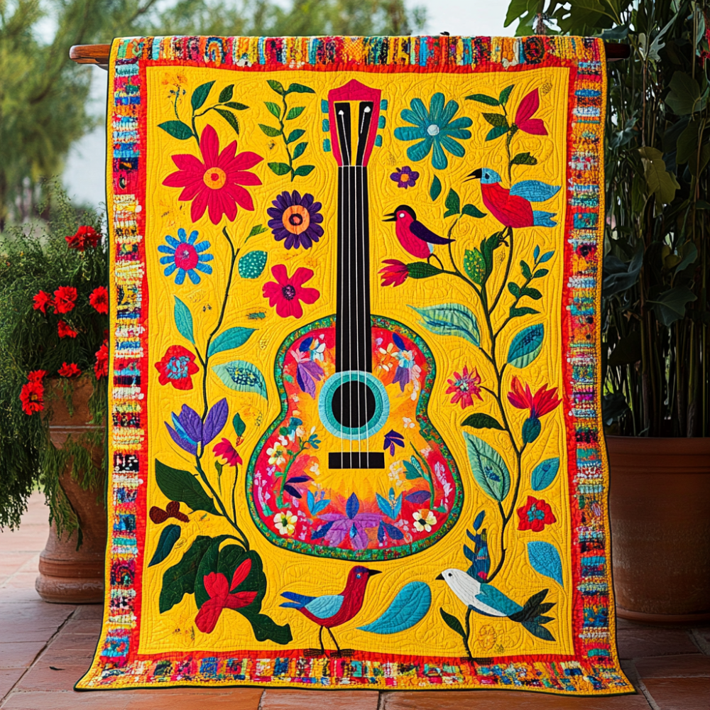Melody Bloom Quilted Blanket Sofa Couch Throw Blanket Mexican Culture Gifts - Marykun