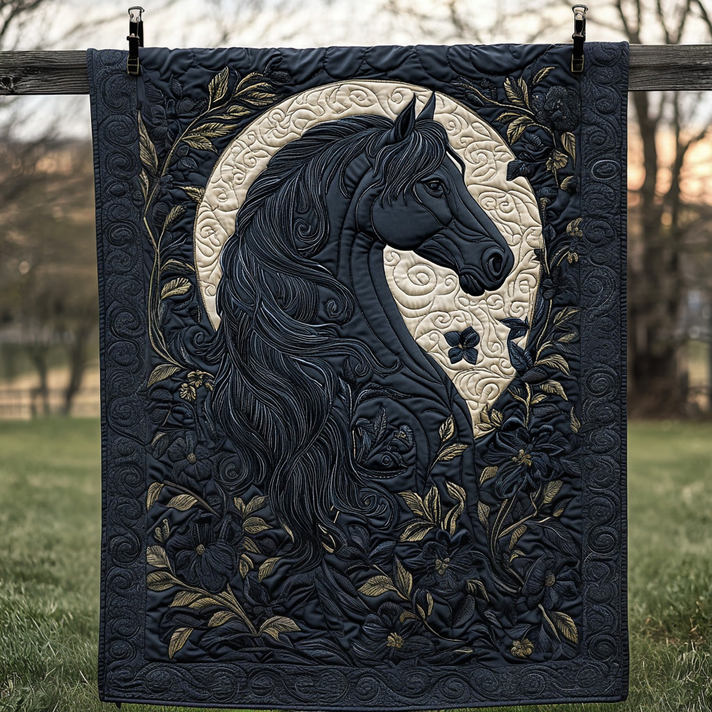 Midnight Horse Quilted Blanket Bedroom Decor Christmas Christian Gifts For Teens - Marykun