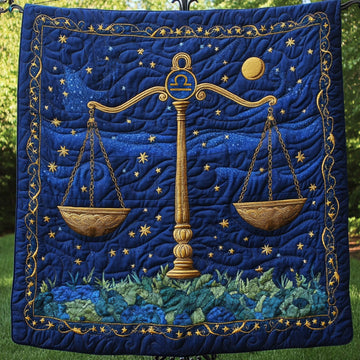 Midnight Libra Sky Quilted Blanket Cozy Home Bedding Christmas Gifts For Libra Woman - Marykun