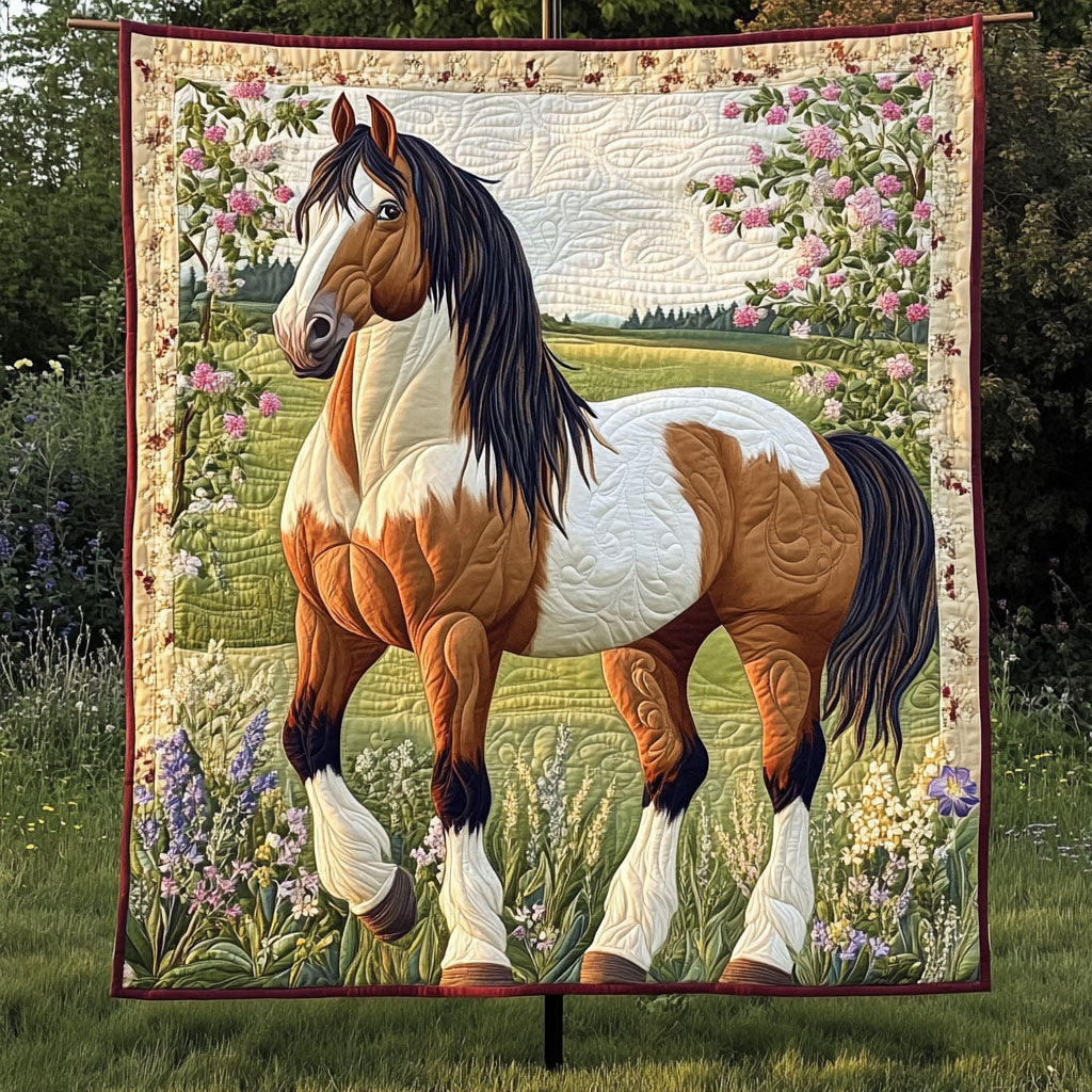 Mighty Clydesdale Quilted Blanket Christmas Throw Blanket Valentines Gifts For Horse Lovers - Marykun