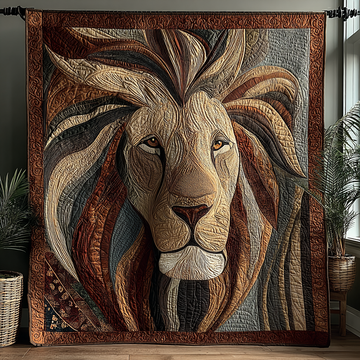 Mighty Lion Quilted Blanket Nice Throw Blanket Gift For Wildlife Lovers - Marykun